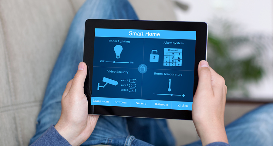 The ability to access and control security components from a mobile device is one of the top smart home trends in Las Cruces. Close-up of smart home security app.